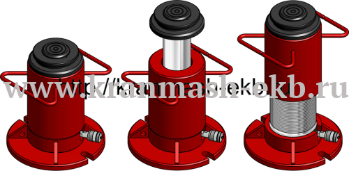 Домкраты грузовые с фиксирующей гайкой ДГА150П200Г